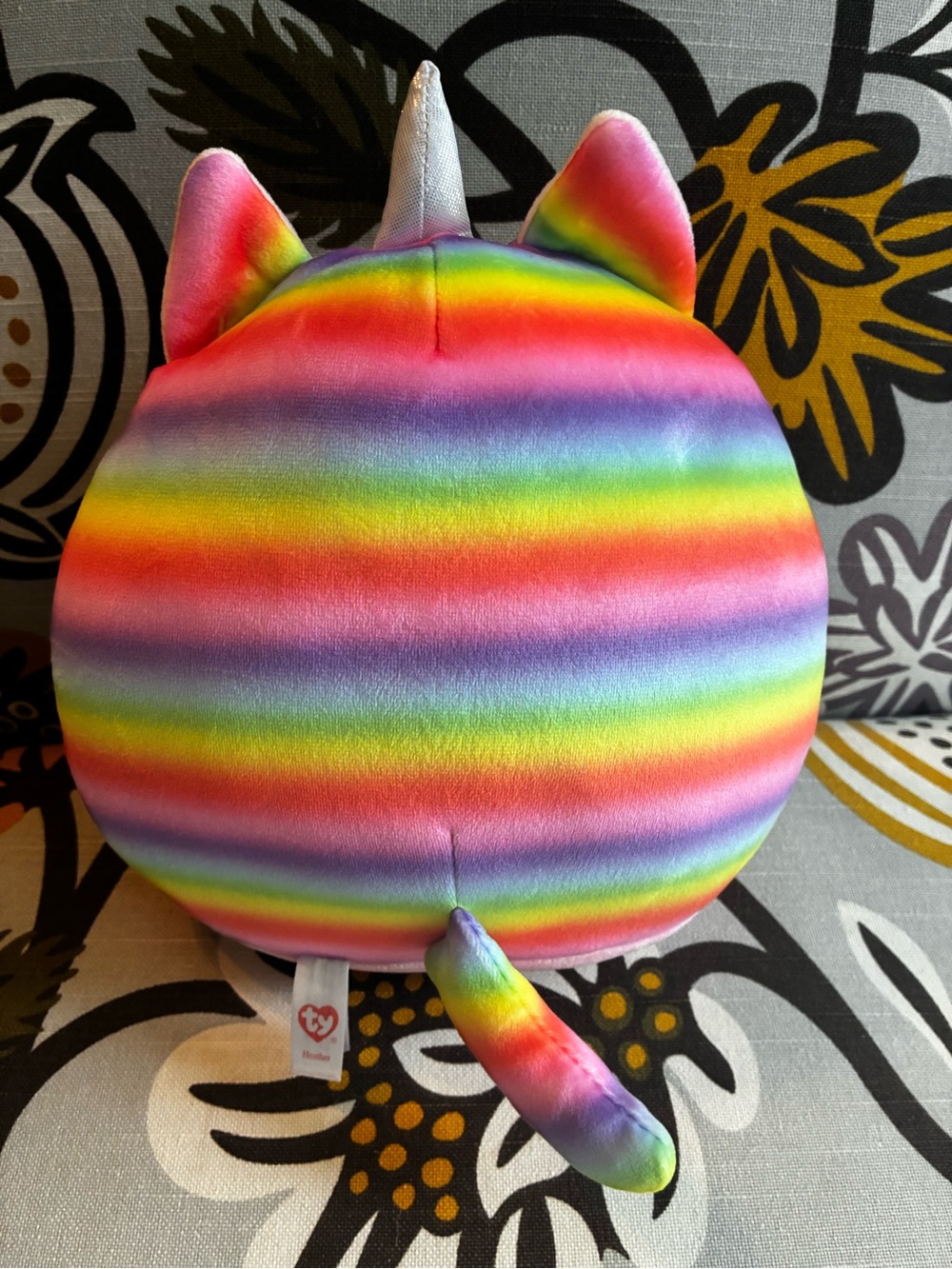 Ty Rainbow Stripe Cat Unicorn Plush - Multicolor - Picture 3 of 5